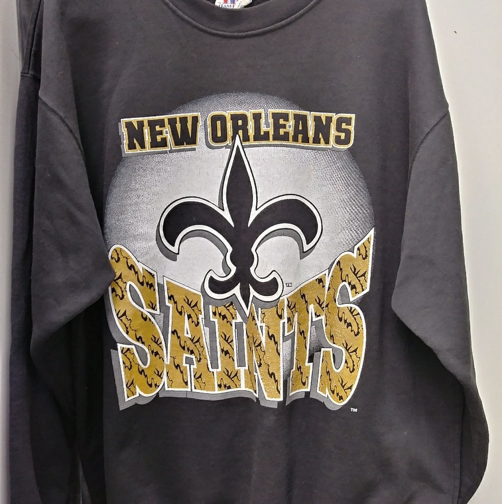 New Orleans Sweatshirt Mens Size XL Black With Gol
